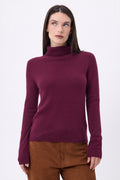 Jersey de cuello alto Iris - Color vino - Mujer