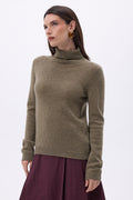 Pull Col Roule Iris - Khaki Chine - Femme