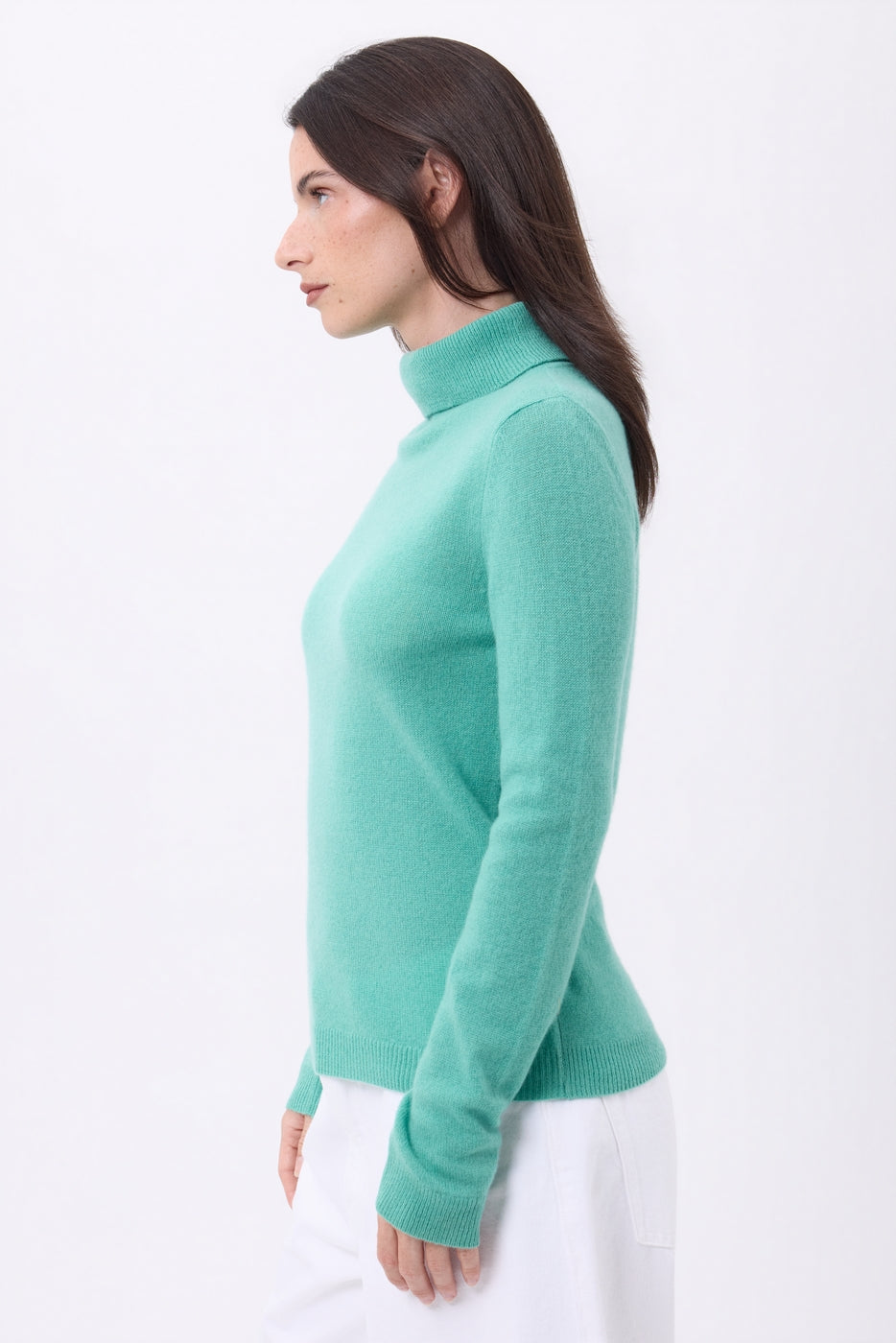 Pull Col Roule Iris - Vert Pastel - Femme