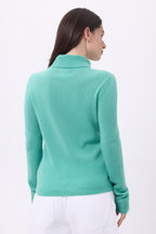 Pull Col Roule Iris - Vert Pastel - Femme