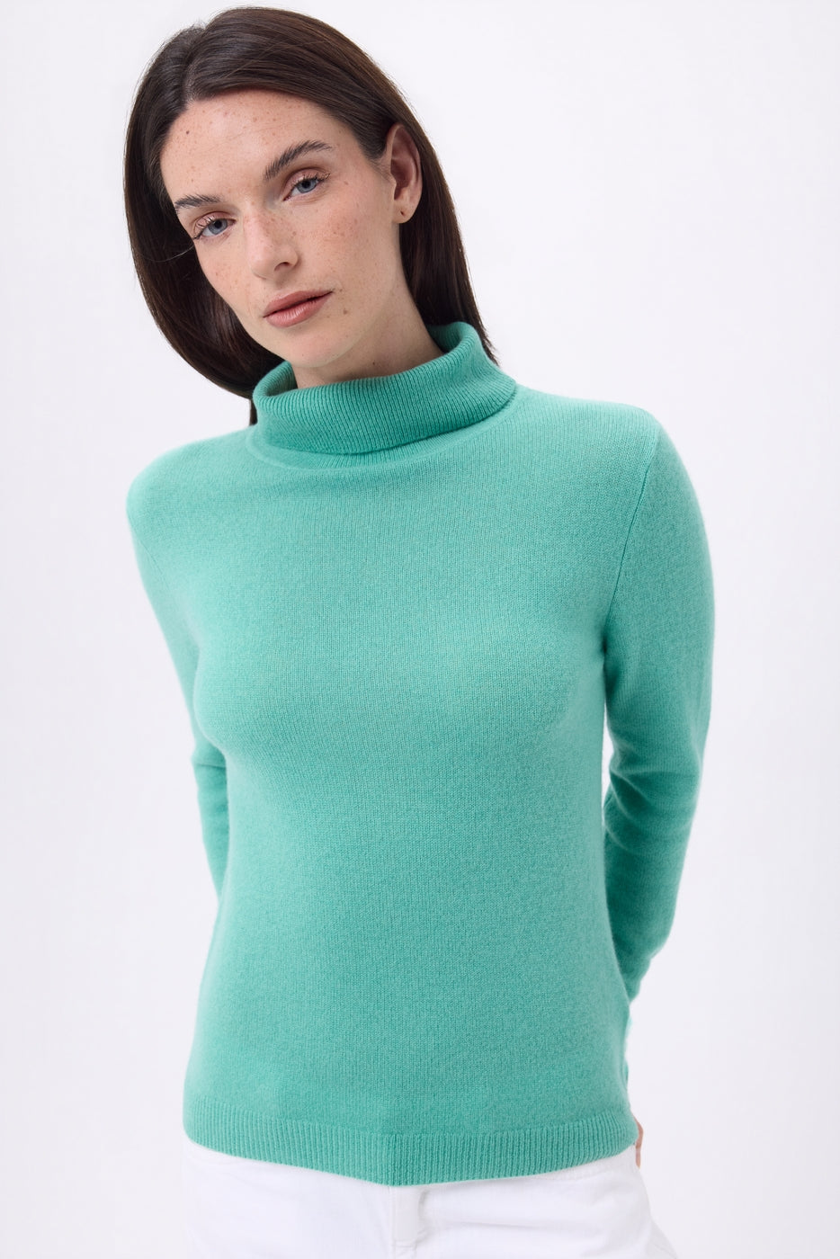 Pull Col Roule Iris - Vert Pastel - Femme