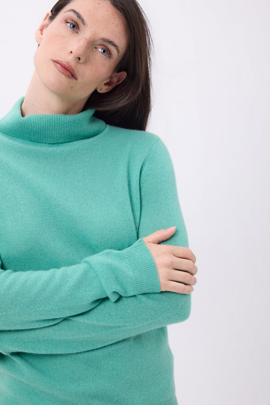 Pull Col Roule Iris - Vert Pastel - Femme