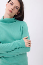 Pull Col Roule Iris - Vert Pastel - Femme