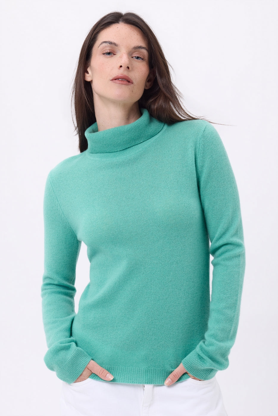 Pull Col Roule Iris - Vert Pastel - Femme