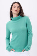 Pull Col Roule Iris - Vert Pastel - Femme