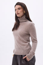 Pull Col Roule Iris - Noisette - Femme
