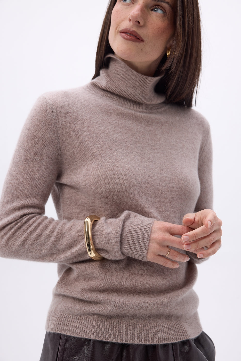 Pull Col Roule Iris - Noisette - Femme