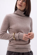 Pull Col Roule Iris - Noisette - Femme