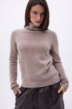 Pull Col Roule Iris - Noisette - Femme
