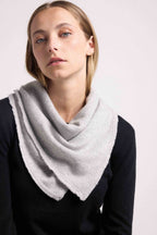 Square Fringed Unisex Irma Cashmere Scarf - Light Grey