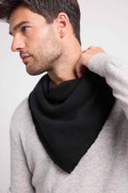 Pañuelo Cuadrado Con Flecos Unisex Irma De Cachemira - Negro