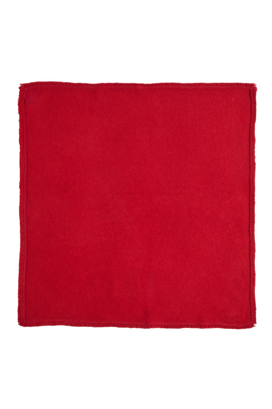 Pañuelo Cuadrado Flecos Unisex Irma de Cachemira - Rojo Burdeos