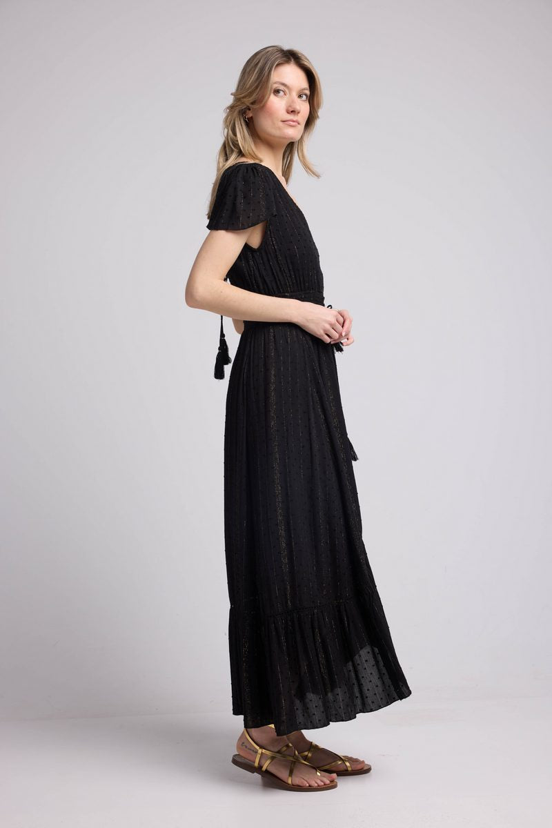 Robe Long Manches Courtes - Noir