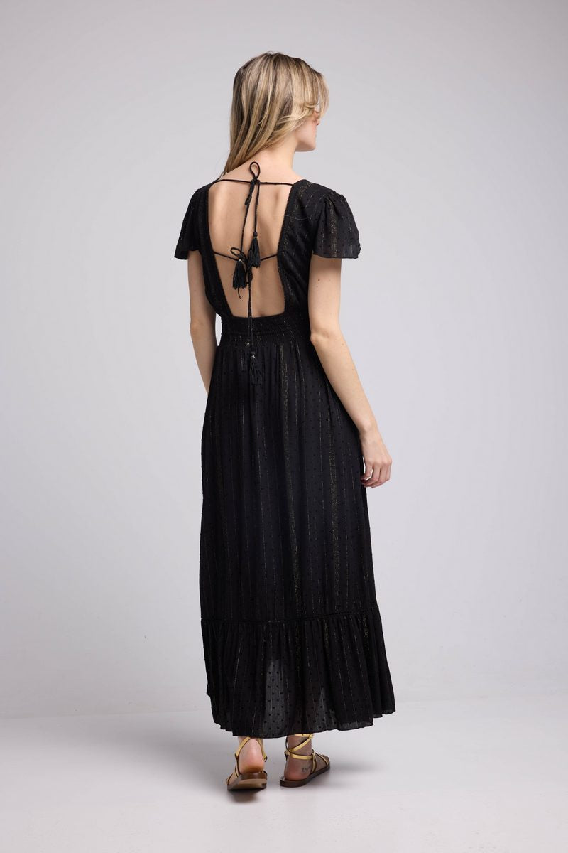 Robe Long Manches Courtes - Noir