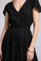 Robe Long Manches Courtes - Noir
