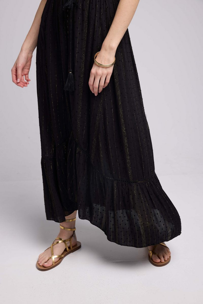 Robe Long Manches Courtes - Noir