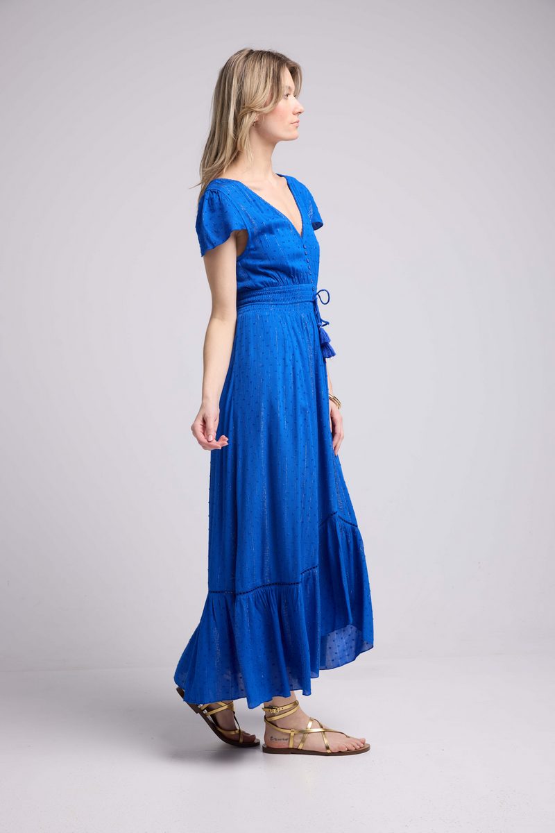 Robe Long Manches Courtes - Bleu