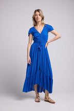 Robe Long Manches Courtes - Bleu