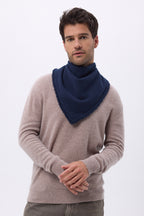 Bufanda bandana triangular lisa Irma - Azul marino - Hombre