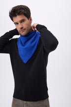 Irma Plain Triangular Bandana Scarf - Royal Blue - Men