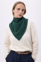 Irma Plain Triangular Bandana Scarf - Bottle Green - Women