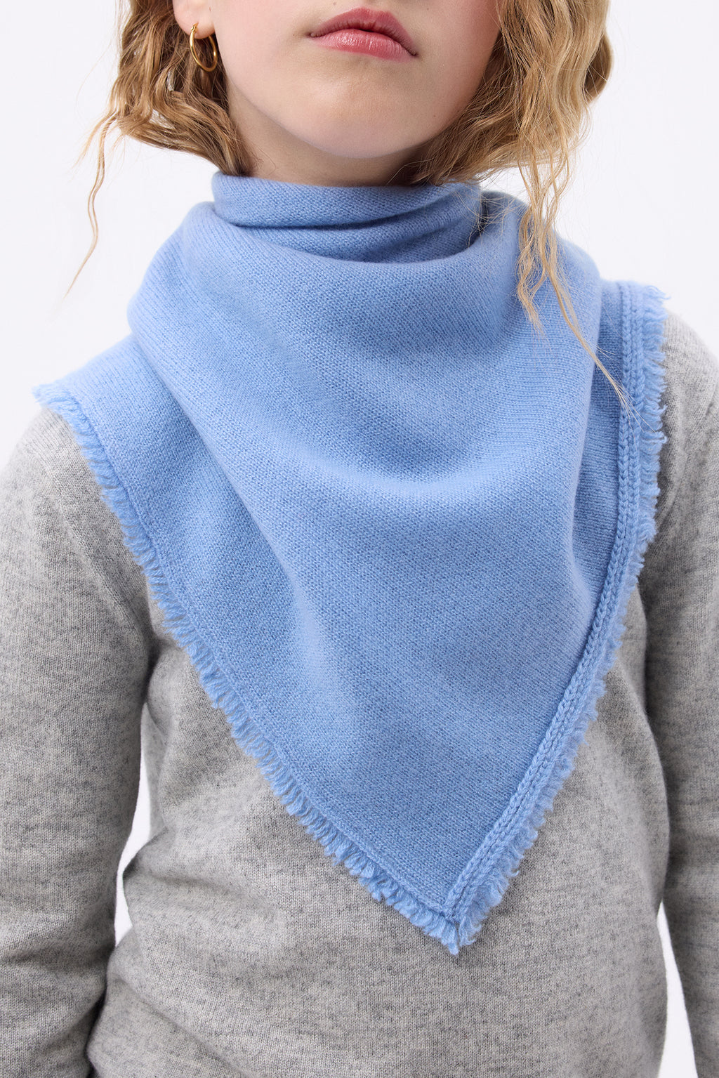 Irma Plain Triangle Bandana Scarf - Sky Blue - Kids