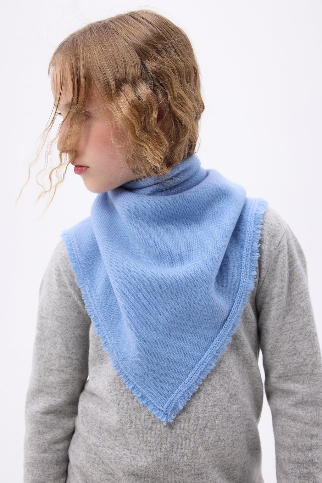 Irma Plain Triangle Bandana Scarf - Sky Blue - Kids