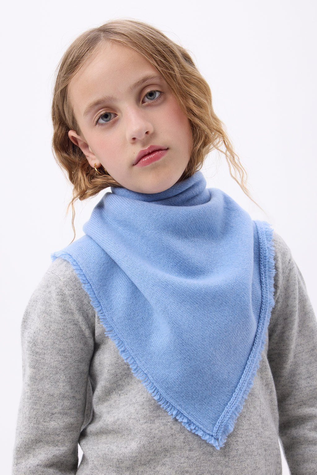 Irma Plain Triangle Bandana Scarf - Sky Blue - Kids