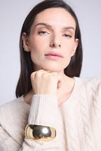 Jersey Isabella de cuello redondo trenzado - Crema - Mujer
