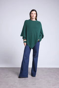 Capa poncho Isadora - Verde botella - Mujer