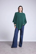 Capa poncho Isadora - Verde botella - Mujer