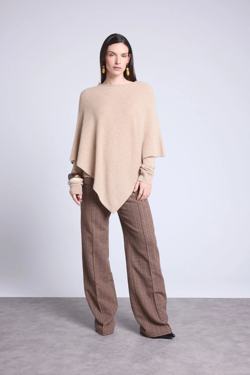 Capa poncho Isadora - Beige crema - Mujer