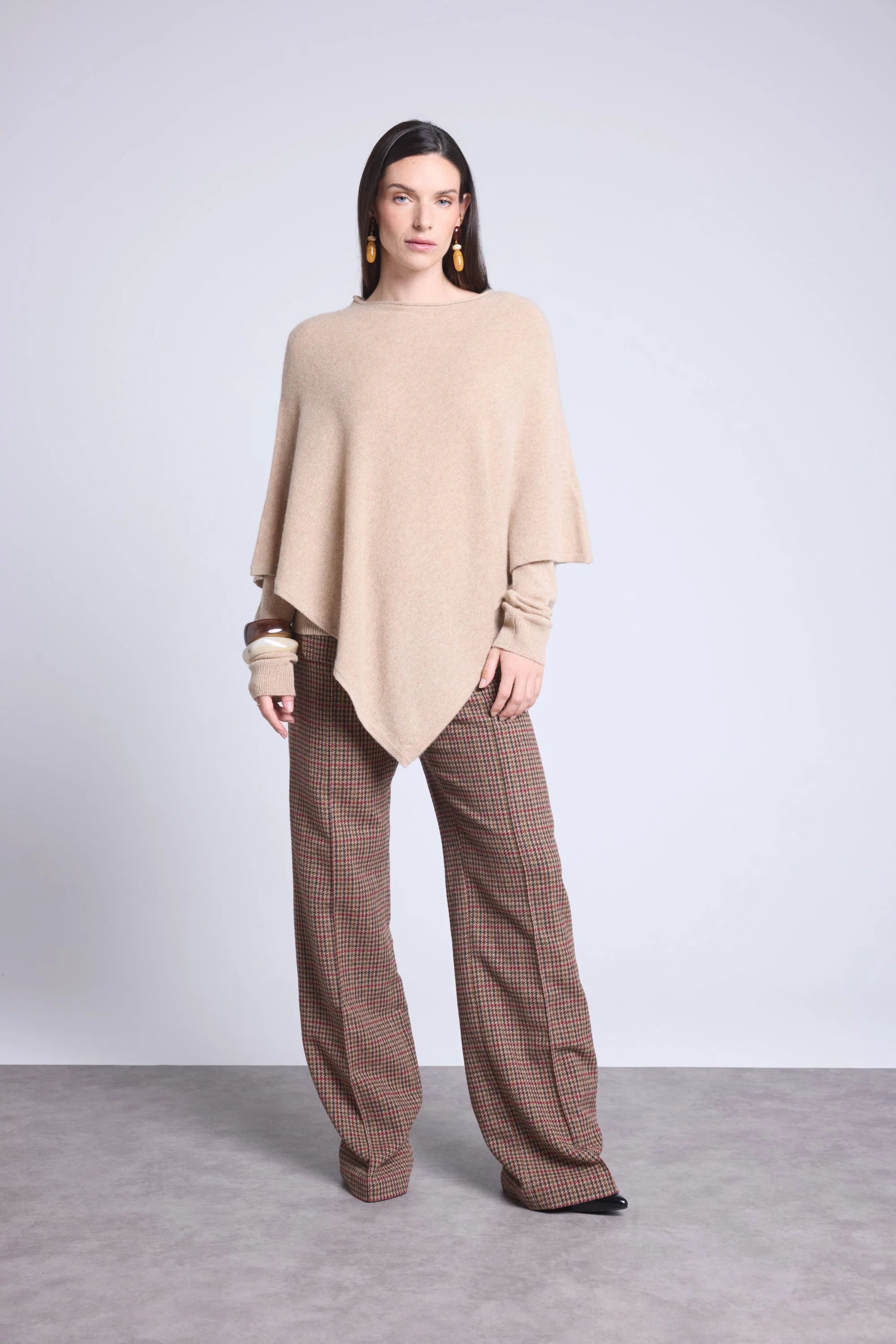 Capa poncho Isadora - Beige crema - Mujer