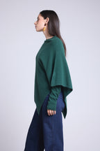 Capa poncho Isadora - Verde botella - Mujer