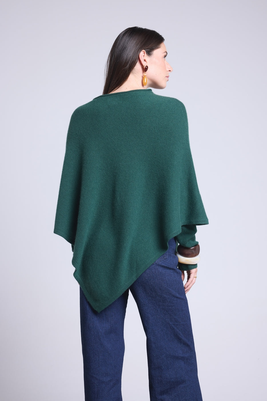 Capa poncho Isadora - Verde botella - Mujer