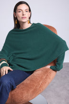 Capa poncho Isadora - Verde botella - Mujer