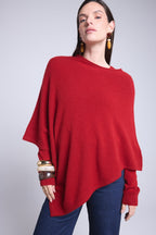 Capa poncho Isadora - Rojo burdeos - Mujer