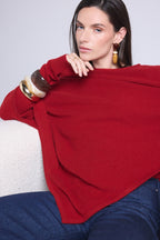 Capa poncho Isadora - Rojo burdeos - Mujer