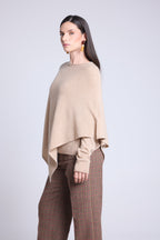 Capa poncho Isadora - Beige crema - Mujer