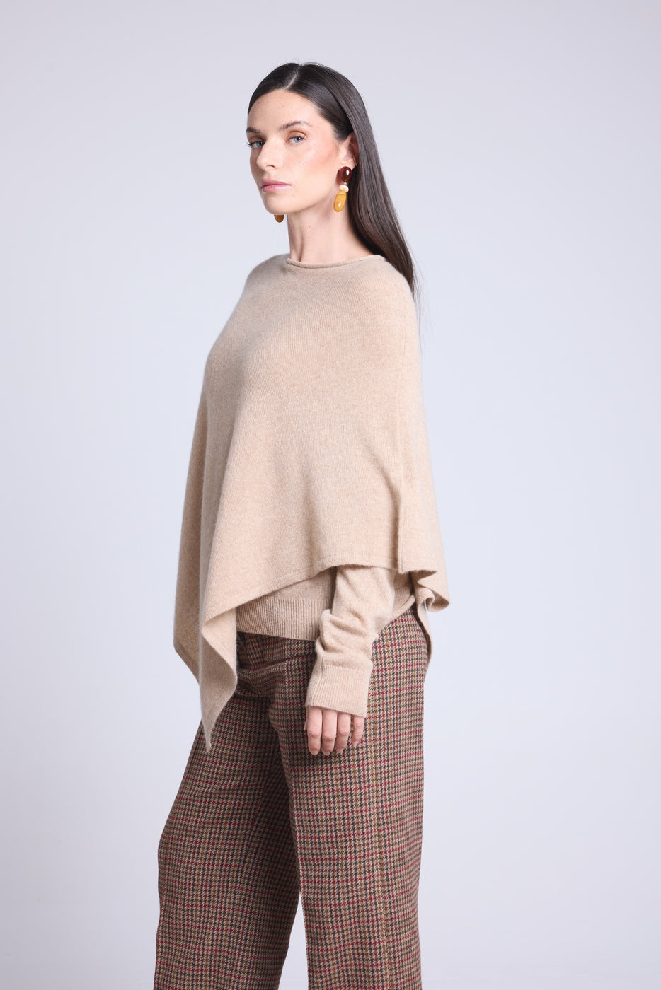 Capa poncho Isadora - Beige crema - Mujer