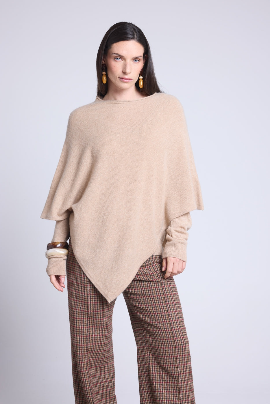 Capa poncho Isadora - Beige crema - Mujer