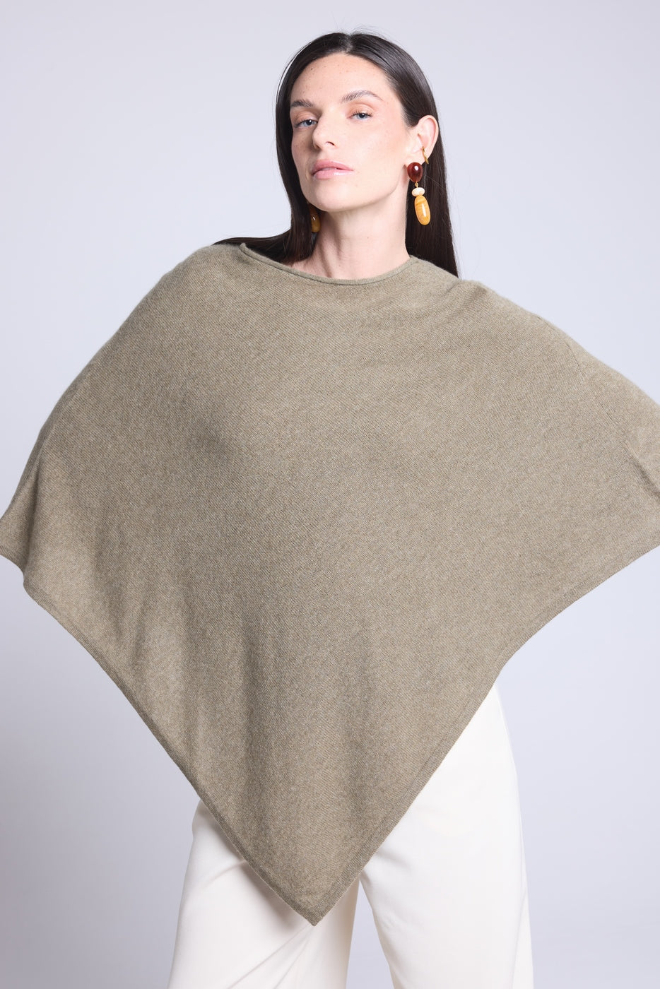 Capa poncho Isadora - Verde caqui - Mujer