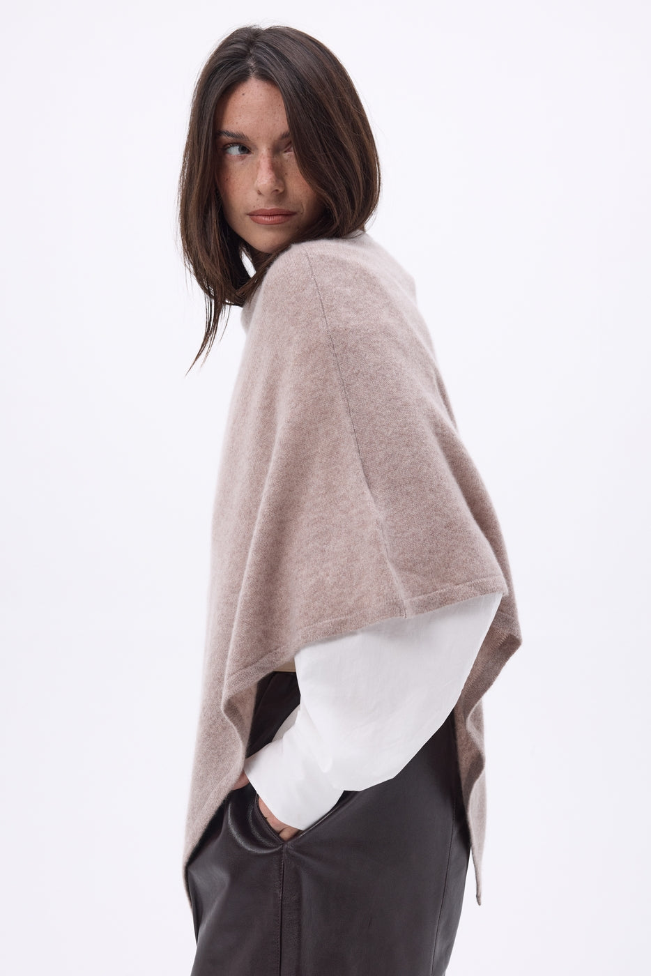 Cape Poncho Isadora - Noisette - Femme