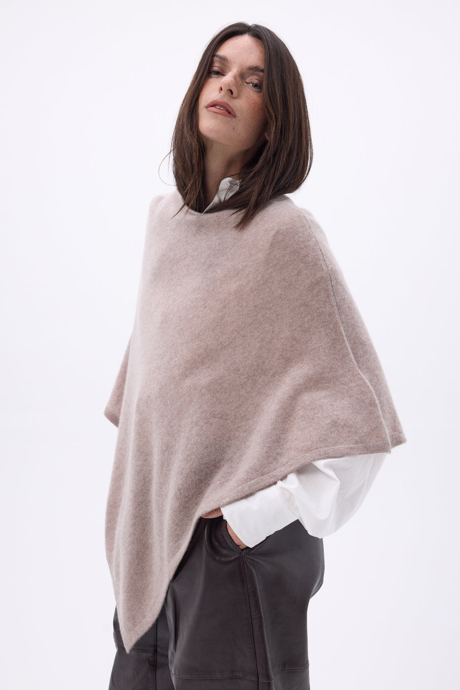 Cape Poncho Isadora - Noisette - Femme