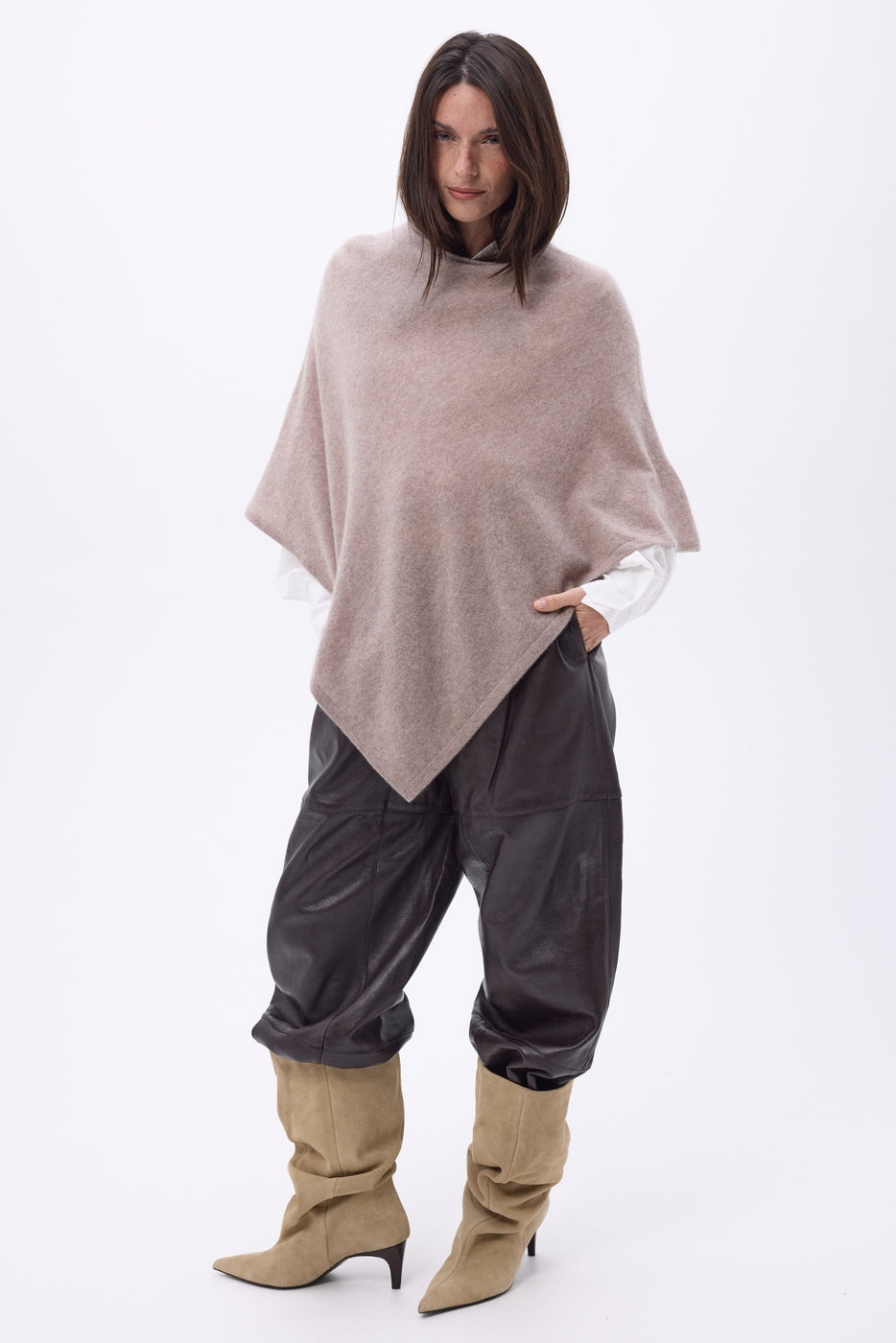 Cape Poncho Isadora - Noisette - Femme