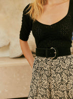 ISIS BLACK VELVET BELT PETITE MENDIGOTE
