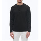 Fursac - T-Shirt Henley Ml - Noir