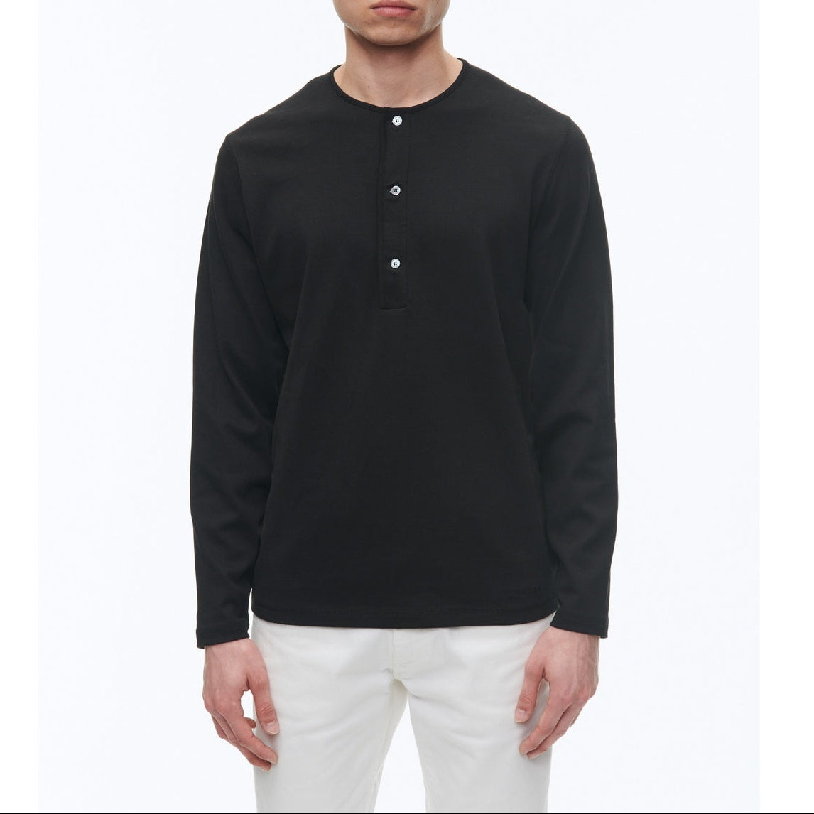 Fursac - T-Shirt Henley Ml - Noir
