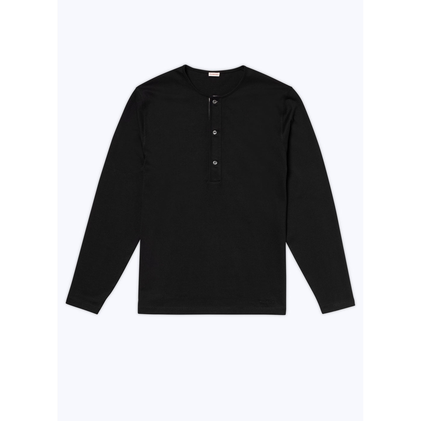 Fursac - T-Shirt Henley Ml - Noir