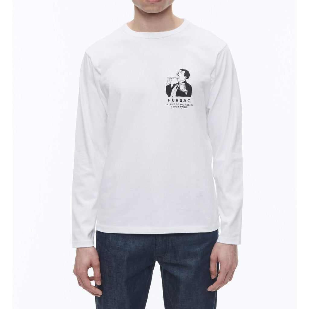 Organic Cotton Jersey T-Shirt - White - Fancy Drawing Print On The Chest